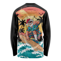 Vintage Santa Claus Surfing Summer Long Sleeve Shirt Mele Kalikimaka i Iulai!