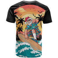 Vintage Santa Claus Surfing Summer T Shirt Mele Kalikimaka i Iulai!