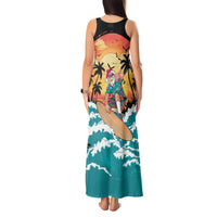 Vintage Santa Claus Surfing Summer Tank Maxi Dress Mele Kalikimaka i Iulai!