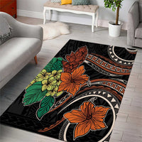 Vintage Hibiscus Pacific Floral Area Rug