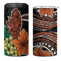 Vintage Hibiscus Pacific Floral 4 in 1 Can Cooler Tumbler