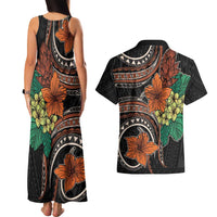 Vintage Hibiscus Pacific Floral Couples Matching Tank Maxi Dress and Hawaiian Shirt LT9 - Polynesian Pride