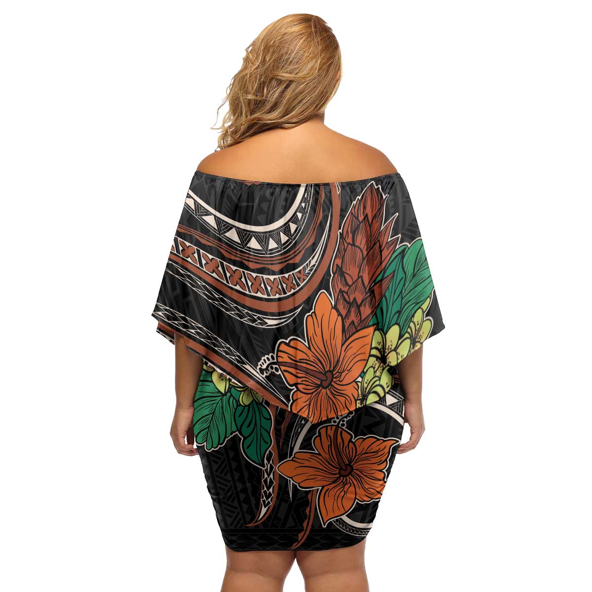 Vintage Hibiscus Pacific Floral Family Matching Off Shoulder Short Dress and Hawaiian Shirt LT9 - Polynesian Pride