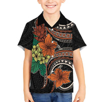 Vintage Hibiscus Pacific Floral Family Matching Short Sleeve Bodycon Dress and Hawaiian Shirt
