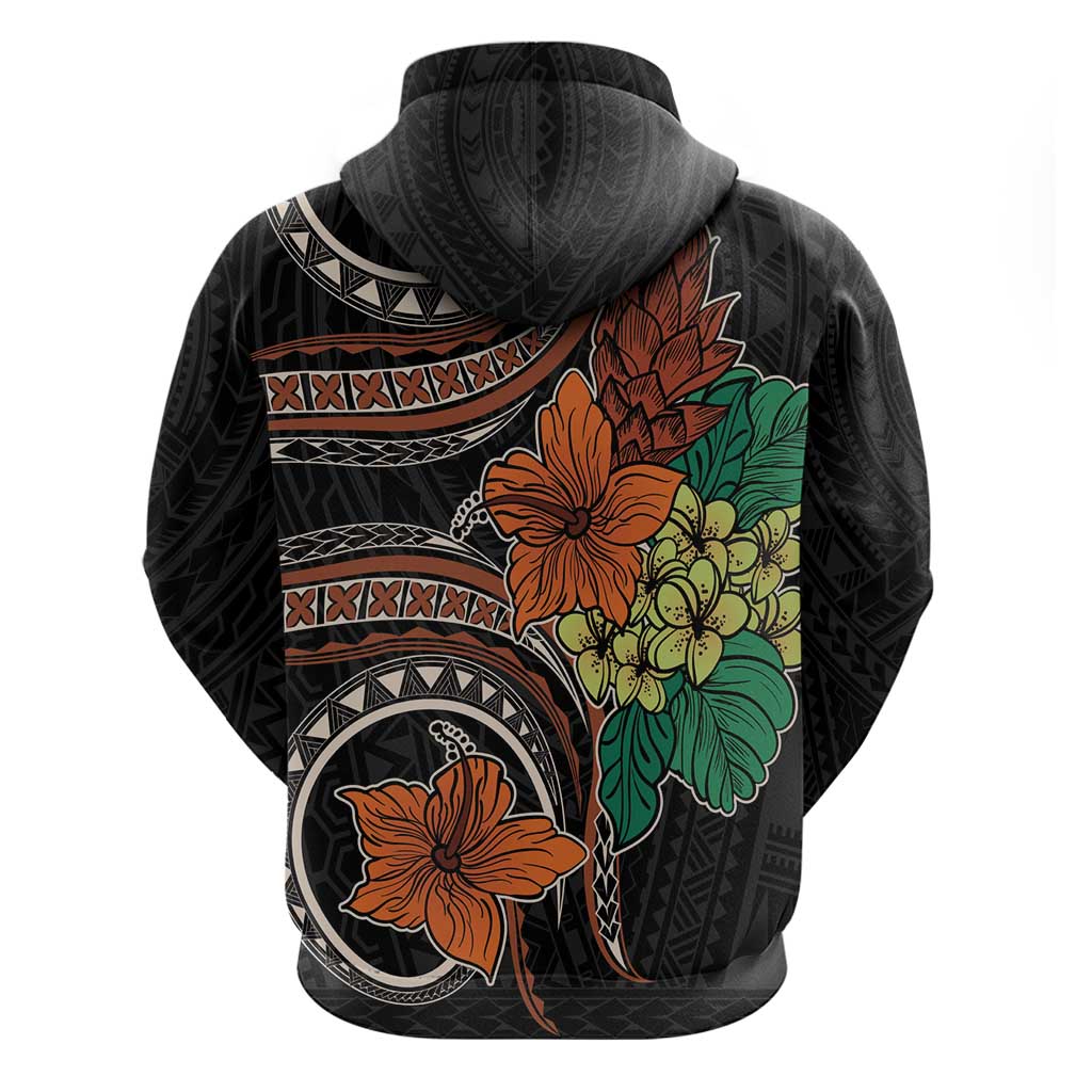 Vintage Hibiscus Pacific Floral Hoodie
