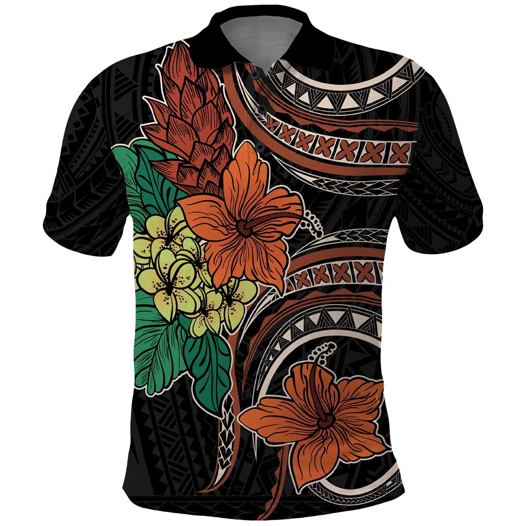 Vintage Hibiscus Pacific Floral Polo Shirt