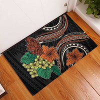 Vintage Hibiscus Pacific Floral Rubber Doormat