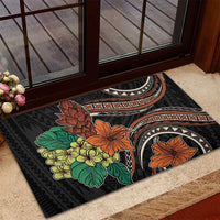 Vintage Hibiscus Pacific Floral Rubber Doormat