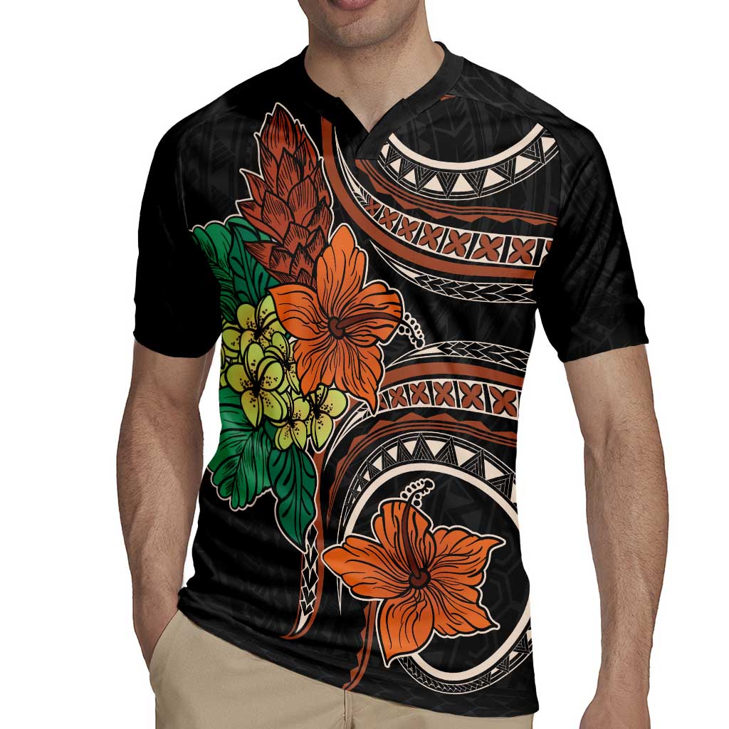 Vintage Hibiscus Pacific Floral Rugby Jersey