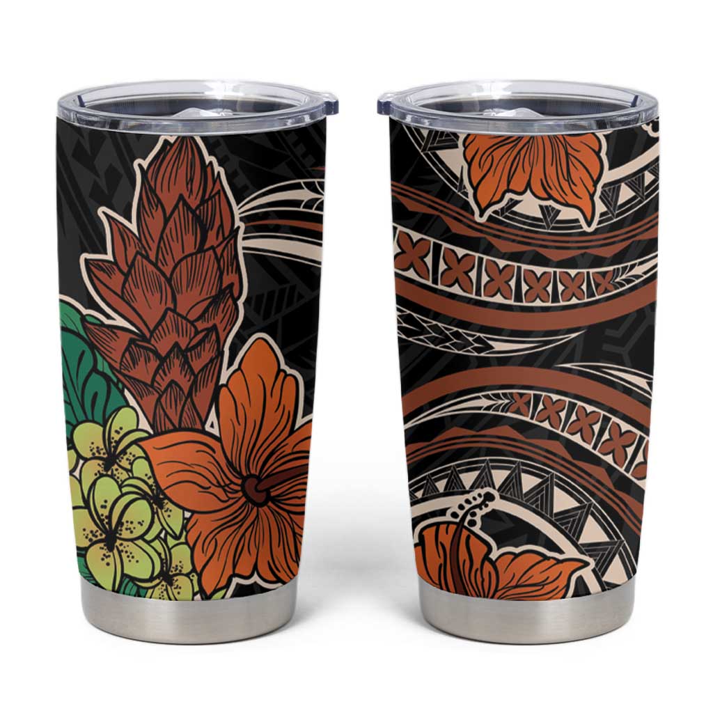 Vintage Hibiscus Pacific Floral Tumbler Cup