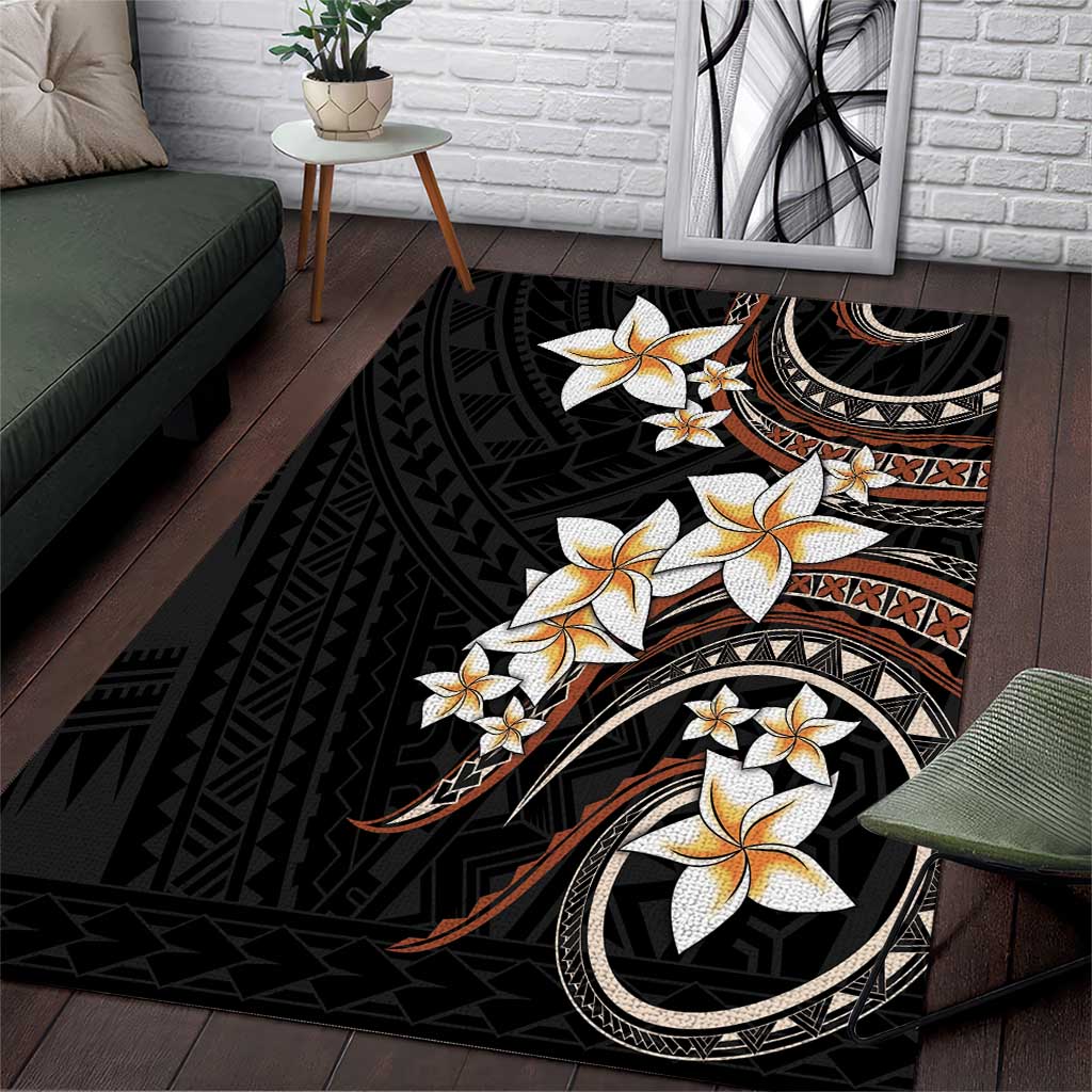 Vintage Plumeria Pacific Floral Area Rug