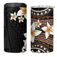 Vintage Plumeria Pacific Floral 4 in 1 Can Cooler Tumbler