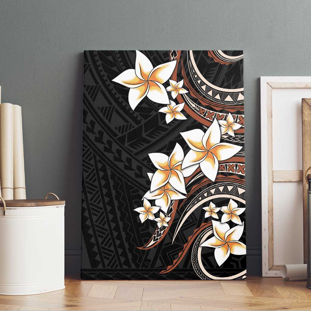 Vintage Plumeria Pacific Floral Canvas Wall Art