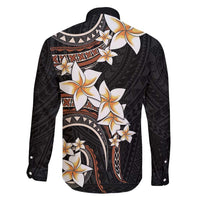 Vintage Plumeria Pacific Floral Family Matching Long Sleeve Bodycon Dress and Hawaiian Shirt