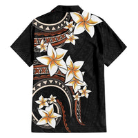 Vintage Plumeria Pacific Floral Family Matching Off Shoulder Maxi Dress and Hawaiian Shirt