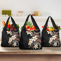 Vintage Plumeria Pacific Floral Grocery Bag