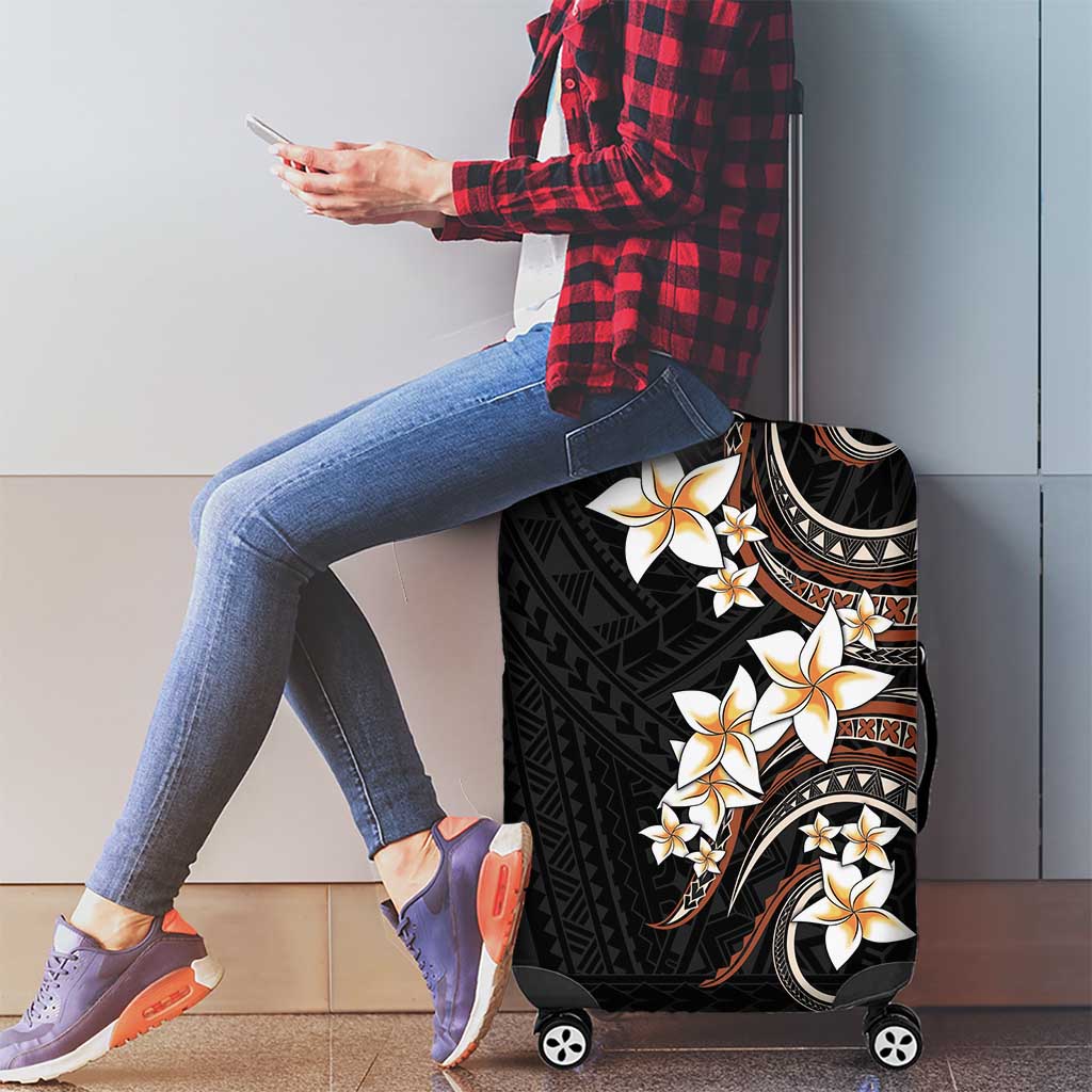 Vintage Plumeria Pacific Floral Luggage Cover