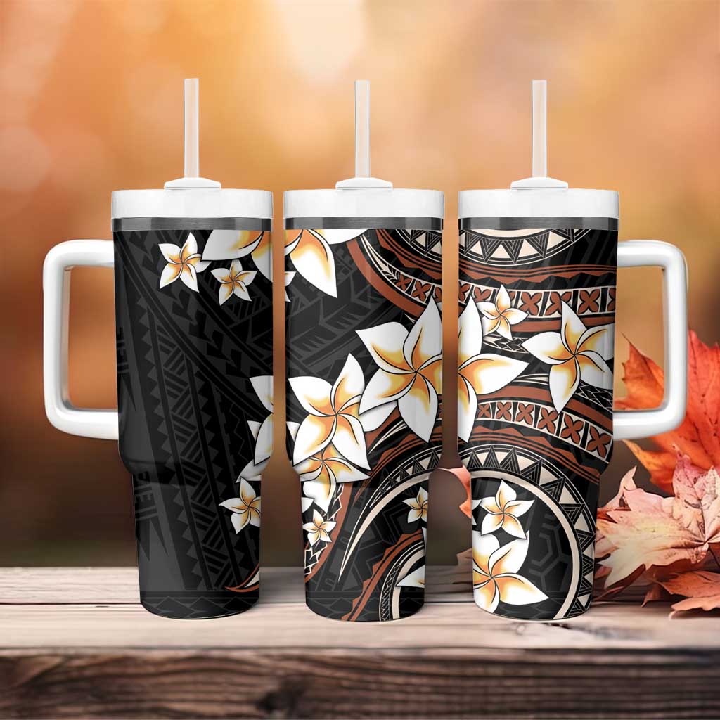 Vintage Plumeria Pacific Floral Tumbler With Handle