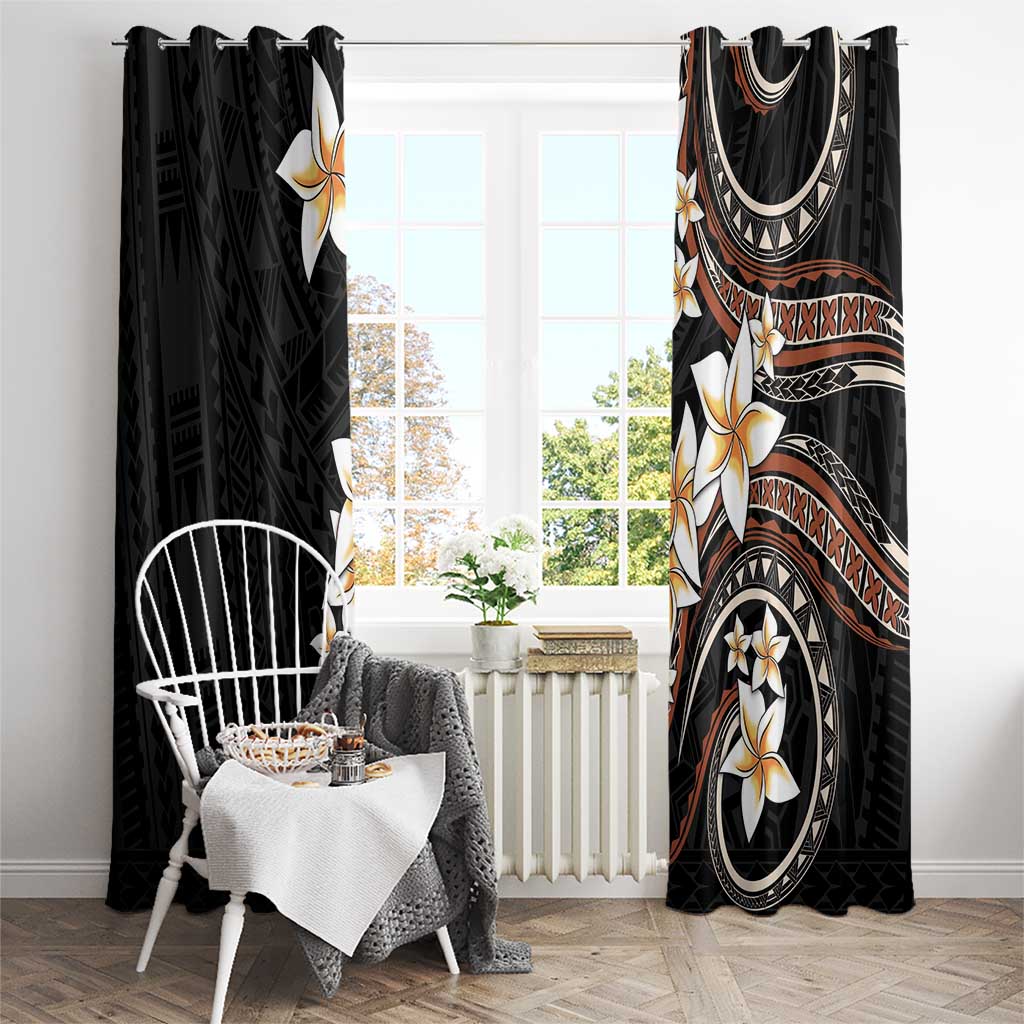 Vintage Plumeria Pacific Floral Window Curtain