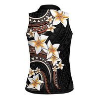 Vintage Plumeria Pacific Floral Women Sleeveless Polo Shirt LT9 - Polynesian Pride