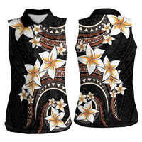Vintage Plumeria Pacific Floral Women Sleeveless Polo Shirt LT9 - Polynesian Pride