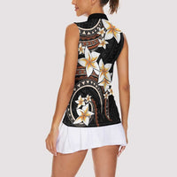 Vintage Plumeria Pacific Floral Women Sleeveless Polo Shirt LT9 - Polynesian Pride