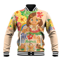 Kawaii Hula Girls Baseball Jacket Aloha Hibiscus Flowers