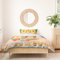Kawaii Hula Girls Bedding Set Aloha Hibiscus Flowers