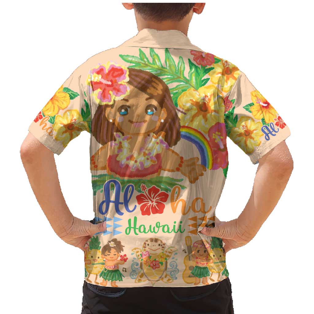 Kawaii Hula Girls Family Matching Mermaid Dress and Hawaiian Shirt Aloha Hibiscus Flowers LT9 - Polynesian Pride