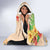 Kawaii Hula Girls Hooded Blanket Aloha Hibiscus Flowers