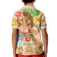 Kawaii Hula Girls Kid Polo Shirt Aloha Hibiscus Flowers LT9 - Polynesian Pride
