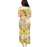 Kawaii Hula Girls Puletasi Aloha Hibiscus Flowers