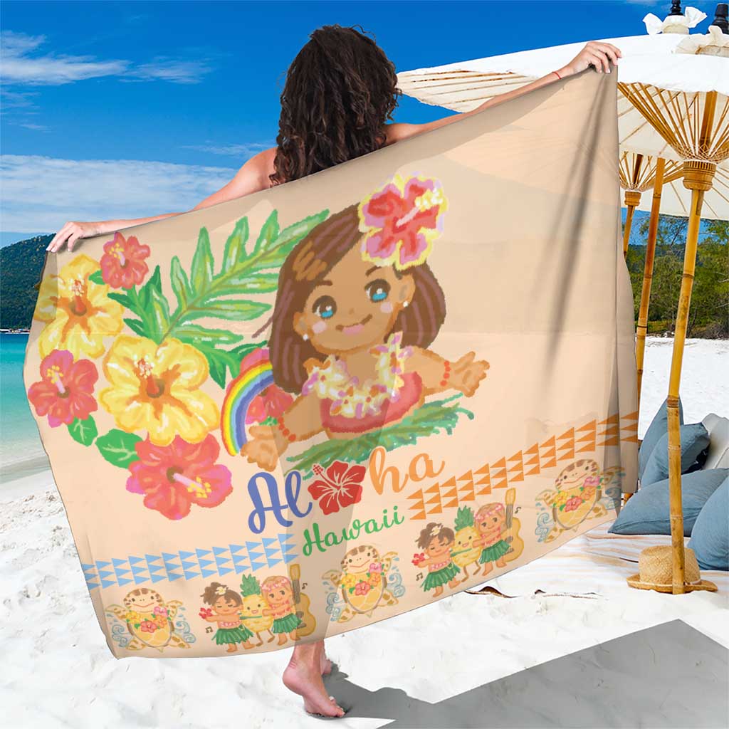 Kawaii Hula Girls Sarong Aloha Hibiscus Flowers
