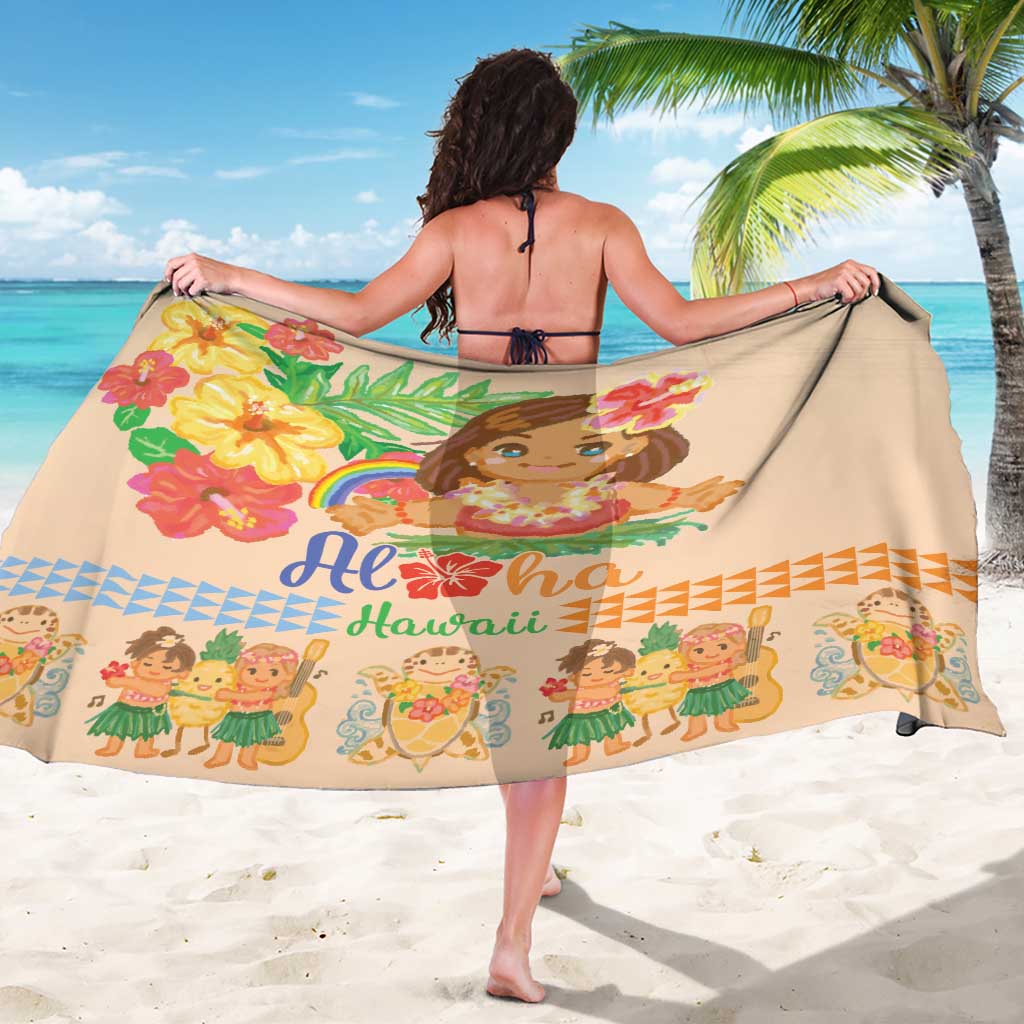 Kawaii Hula Girls Sarong Aloha Hibiscus Flowers