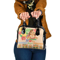 Kawaii Hula Girls Shoulder Handbag Aloha Hibiscus Flowers LT9 One Size Nude - Polynesian Pride