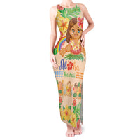 Kawaii Hula Girls Tank Maxi Dress Aloha Hibiscus Flowers