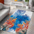 Hibiscus Turtle Tattoo Coral Reef Area Rug with Polynesian Tribal