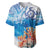 Hibiscus Turtle Tattoo Coral Reef Baseball Jersey with Polynesian Tribal