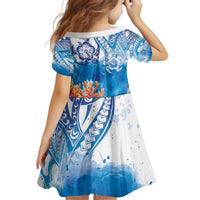 Hibiscus Turtle Tattoo Coral Reef Family Matching Off Shoulder Short Dress and Hawaiian Shirt with Polynesian Tribal