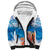 Hibiscus Turtle Tattoo Coral Reef Sherpa Hoodie with Polynesian Tribal