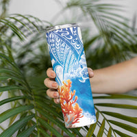 Hibiscus Turtle Tattoo Coral Reef Skinny Tumbler with Polynesian Tribal LT9 - Polynesian Pride