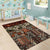 Pacific Hibiscus Tapa Tribal Vintage Area Rug Brown Motif