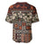 Pacific Hibiscus Tapa Tribal Vintage Baseball Jersey Brown Motif