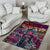 Pacific Hibiscus Tapa Tribal Vintage Area Rug Pink Motif