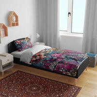 Pacific Hibiscus Tapa Tribal Vintage Bedding Set Pink Motif