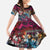 Pacific Hibiscus Tapa Tribal Vintage Kid Short Sleeve Dress Pink Motif