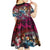 Pacific Hibiscus Tapa Tribal Vintage Kid Short Sleeve Dress Pink Motif