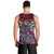 Pacific Hibiscus Tapa Tribal Vintage Men Tank Top Pink Motif