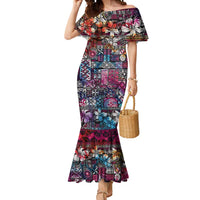 Pacific Hibiscus Tapa Tribal Vintage Mermaid Dress Pink Motif LT9 Women Pink - Polynesian Pride