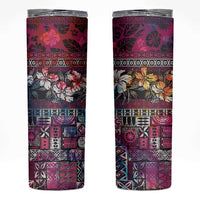 Pacific Hibiscus Tapa Tribal Vintage Skinny Tumbler Pink Motif LT9 Pink - Polynesian Pride